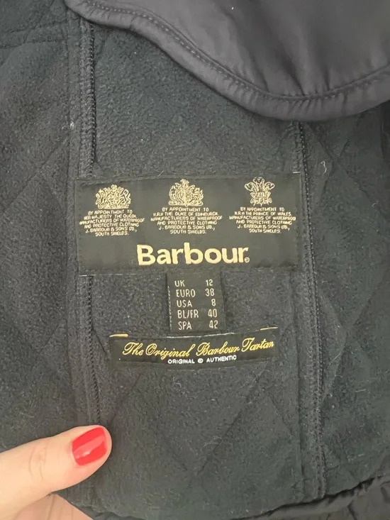 Navy Barbour Quilted Coat - Picture 5 of 5